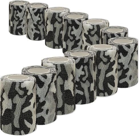(24-Pack) 2" x 15 FT | Disposable Cohesive Bandage Tattoo Grip Tape Wrap Elastic Self Adherent – Breathable Wrap for Pets, Athletic Bandage for Sports, Injuries: Ankle, Knee & Wrist & PMU (Military) in Saudi Arabia