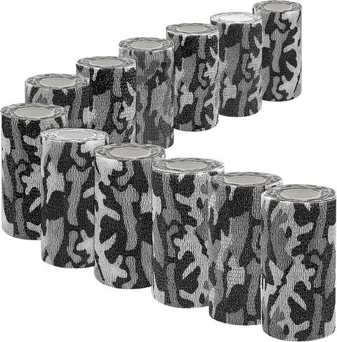 (24-Pack) 2" x 15 FT | Disposable Cohesive Bandage Tattoo Grip Tape Wrap Elastic Self Adherent – Breathable Wrap for Pets, Athletic Bandage for Sports, Injuries: Ankle, Knee & Wrist & PMU (Military) in Saudi Arabia
