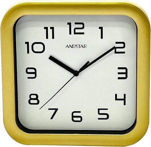 ANDSTAR Square Clock Round Modern Retro Silent Non Ticking Battery Operated Accurate Arabic Numerals Design Decorative for Home,Living Room,Bedroom,Office,Canteen,School(Black) in Saudi Arabia