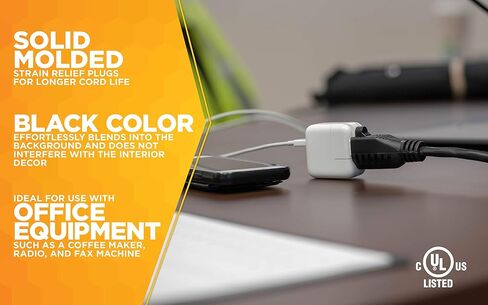 Woods Light Duty Extension Cord, 25Ft, 16 Gauge, 3 Conductor, Office Cord, SJTW, Black, 5601 in Saudi Arabia
