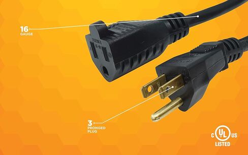 Woods Light Duty Extension Cord, 25Ft, 16 Gauge, 3 Conductor, Office Cord, SJTW, Black, 5601 in Saudi Arabia