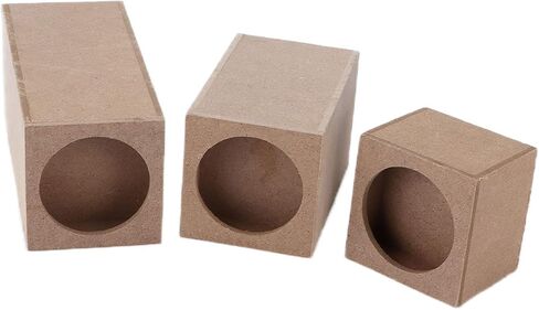 Tomotato 3 pcs Wood Candle Holders Wooden Squares Rustic Natural Candlestick Set for Table Centerpiece Home Decor(1#) in Saudi Arabia