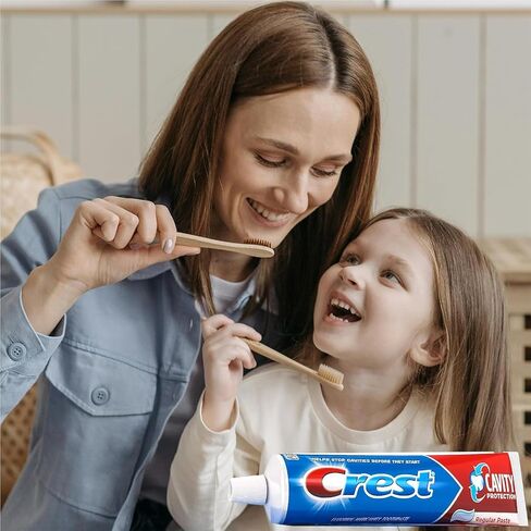 4-Pack Crest Fluoride Cavity Protection Toothpaste 8.2 Ounce Regular Paste, Bulk Toothpaste, Prevents Cavities Before They Start. Plus 1 Basicos Microfiber Cloth in Saudi Arabia