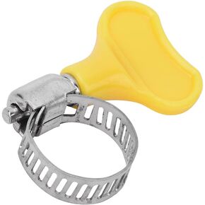 10 Pcs Key-Type Plastic Handle Adjustable Stainless Steel Band Hose Clamp, Hose Clamps Pipe Clamp Worm Gear Clamps Ideal For Plumbing Automotive Hose(9-16mm)