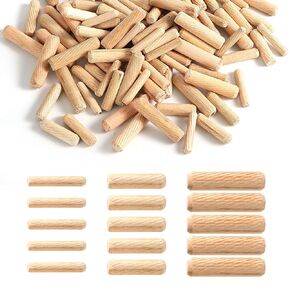 120pcs Wooden Dowels, 3 Sizes Dowels Assorted Wooden Pegs Multifunctional Wood Screw Hole Plugs Wooden Plugs Wooden Dowels Pins for Furniture Repair and Fixing Handicraft