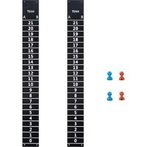 Cornhole Game Hard Steel Scoreboard with Magnetic Score Keepers, Set of 2 (17.3" H x 1.97" W)