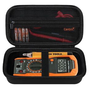 Canboc Carrying Case for Klein Tools 69149P/69355/MM300/MM400 Digital Multimeter Electrical Test Kit, Bag fit Digital Multimeter, Noncontact Voltage Tester, Leads, Other Accessories, Black(Case Only)