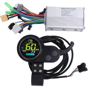 Ebike Controller, Electric Scooter Controller Kit 350W Multi Data Scooter Controller LCD Meter with Thumb Throttle for Refitting 48V 60V