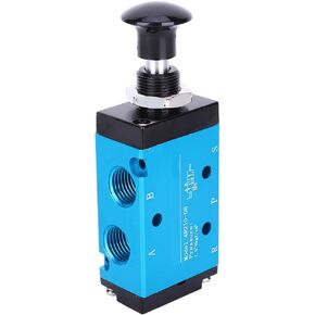 Hilitand 1/4" NPT Momentary Push Button 3 Way 2 Position Pneumatic Control Mechanical Valve 4R210-08 Manual Control Air Pneumatic Mechanical Valve