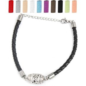 Framendino, Stainless Steel Adjustable Pattern Aroma Bracelet Essential Oil Diffuser Bracelet with 10PCS Refill Sticks