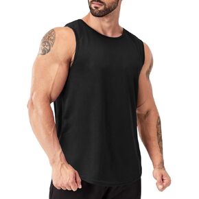 Men's Gym Tank Top Workout Muscle Sleeveless Shirts for Men Mesh Bodybuilding Fitness Training Athletic Dry Fit Lightweight
