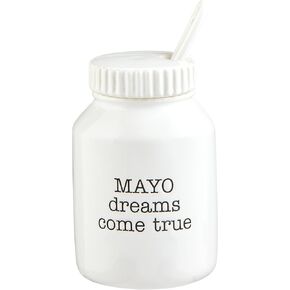 Mud Pie Circa BBQ Condiment Holder, Mayo, 6.5" x 3.16"