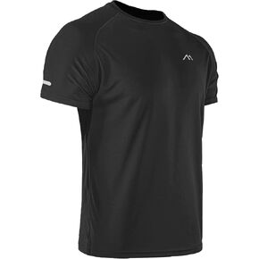 Men's Lightweight Workout Short Sleeve T-Shirts, Men's Workout Shirts Moisture Wicking Tee Tops with Reflective Strip