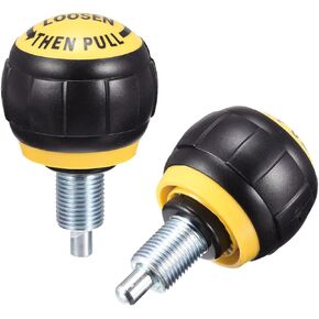 uxcell M16 Fitness Adjustment Knob Replacement Parts for Home Fitness Height Adjustment Screws Equipment Black Yellow 2pcs