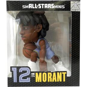 NBA Small-Stars Collectible Figurine & Special Edition Mini Print Card - JA MORANT 2022 Grizzlies - #12 Blue Jersey - 6inch