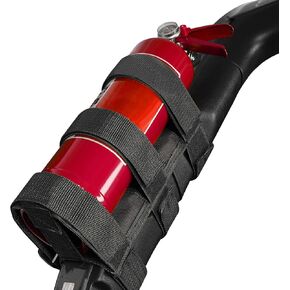 JeCar Fire Extinguisher Holder Adjustable Extinguisher Mount Strap Compatible with Jeep Wrangler 1987-2023 JK JL TJ CJ YJ & 2020 Jeep Gladiator JT, Black