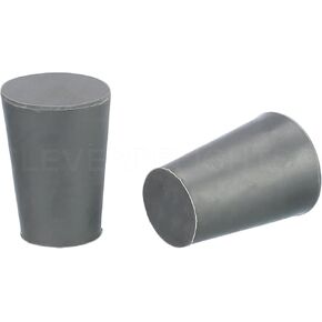 CleverDelights Rubber Stoppers — Size 1 — 25 Pack — 14mm x 19mm x 25mm Long — Gray Solid Plug #1