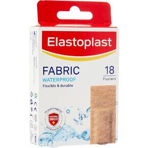 Elastoplast Waterproof Fabric Plaster Strips, 18 Strips