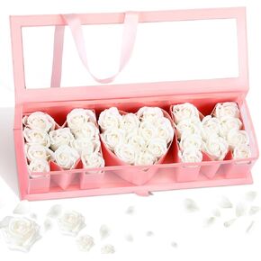Gift Box for Mom Birthday Mom Letters Box with 30 Scented Flowers Mom Letter Shaped Fillable Box Birth Flower Gift for Mom Birthday Thanksgiving Holiday Gift(Black Box, Red Flower)