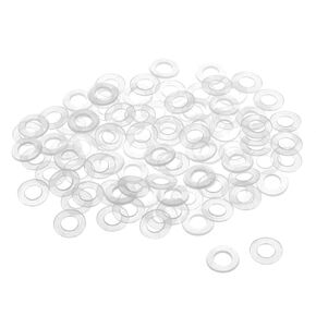 uxcell Nylon Flat Washers M5 10mm OD 5mm ID 1mm Thickness Sealing Gasket for Faucet Pipe Water Hose, Clear, Pack of 100