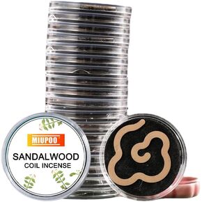 Miupoo Jasmine Coil Incense, Each Cloud Shaped Coil Incense Comes with A Outdoor travel Portable Incense Rack, Pack of 20 Pieces Jasmine Incense Coils, One Coil Incense Burn for Approxi Aroma 1 Hour.