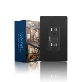 USB Wall Outlets, 3-Port USB C Outlet Receptacles, 30W 6.0A USB Electrical Outlet, 15 Amp Tamper-Resistant Outlet with Dual C Ports, ETL & FCC Listed, Screwless Wall Plate Included, White