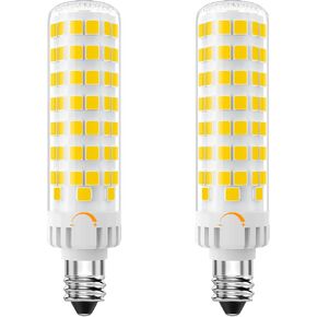 E11 LED Bulb Dimmable, JDE11 120V 100W Halogen Equivalent, T3/T4 Mini Candelabra Base, 3000K Warm White, ‎10W 1000 Lumen E11 Bulbs for Ceiling Fans, Chandeliers, Cabinet Lighting, 2 Pack