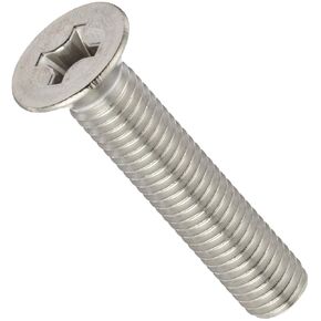 Small Parts 18-8 Stainless Steel Machine Screw, Plain Finish, Flat Head, Phillips Drive, Meets DIN 965, 80mm Length, Fully Threaded, M6-1 Metric Coarse Threads (Pack of 5)