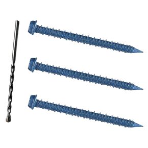 3/16 x 2-1/4" Hex Head Concrete Screw Anchor, for Anchoring to Masonry, Block or Brick (100Pcs)