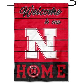 Nebraska Cornhuskers Welcome To Our Home Double Sided Garden Yard Flag