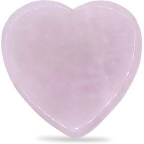 50mm Rose Quartz Crystals Heart Shaped Crystal Worry Stone Carved Gemstone Healing Crystal Stone for Chakra Reiki Balancing Meditation Massage Home Decor