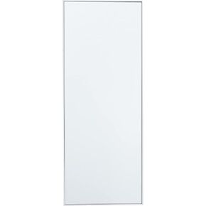 Deco 79 Wood Wall Mirror with Thin Frame, 14" x 1" x 30", White