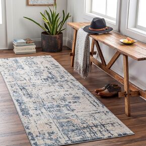Surya Amore Modern Abstract Runner Area Rug,2'6" x 8',Blue