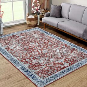 GAOMON Hallway Runner Rug, 2x6 Kitchen Runner Rugs Vintage Area Rug Washable Non Slip Laundry Room Rug Oriental Carpet Runner Floral Print Floorcover Mat for Entrance Bedroom Living Room, Teal