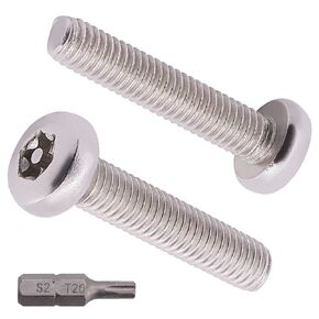 M5-0.8 x 25mm (40 pcs) Pan Head Torx Security Machine Screws Bolts, one Bit Included, 304 Stainless Steel 18/8, Tamper Resistant Screws, Full Thread, GB2672(Torx)