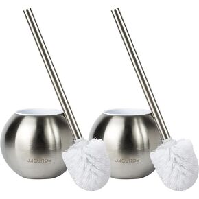 Toilet Brush and Holder, 2 Pack Stainless Steel Toilet Brush and Holder Set for Bathroom, Toilet Bowl Brush Modern Toilet Scrubber Brush