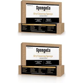 Dry Cleaning Soot Eraser Sponge - Pet Hair, Smoke, Soot, Dust and Dirt Remover - 3x6 Double, One Unit (2 Pack Single) All Natural Latex Rubber, Made in The USA