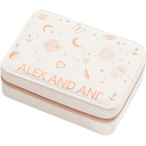 Alex and Ani Symbols Motif Jewelry Case, Large White,White,Accessories