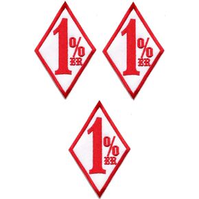 Set of 3, 1% MC Outlaw Red, 2 inches, 81 HA Biker Logo Hard Hat Stickers Union Helmet Decal Label Union Harley