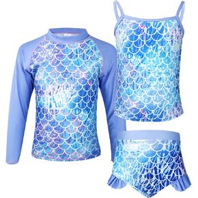 بدلة سباحة للفتيات من Owntop مكونة من 2/3 قطع من الطفح الجلدي، سترة للأطفال بأكمام طويلة من أجل حمام السباحة والشاطئ والحديقة المائية in Kuwait