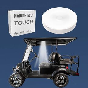 Universal Golf Cart Roof Stick On Anywhere One Touch LED Light fits Club Car, Onward, Precedent, EZGO, Yamaha, and Garia carts, USB Rechargeable Puck designed for golf cart use, Great Golf Gifts