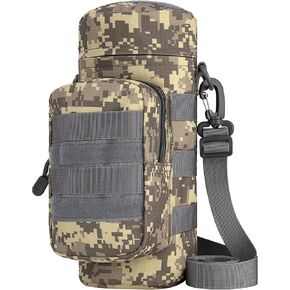 IronSeals Tactical Molle Water Bottle Holder Pouch Hydration Carrier Bag with Detachable Shoulder Strap