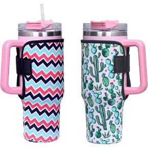 2 Pack Neoprene Insulator Sleeve for Stanley 40oz Tumbler with Handle, Reusable Protective Sleeve for Stanley Cup 40oz,Water Bottle Sleeves (3#)