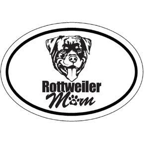 WickedGoodz Oval Rottweiler Mom Decal - Dog Mom Bumper Sticker - Rottweiler Breed Owner Sticker