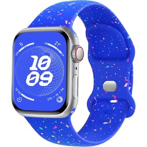 Sport Band Compatible with Apple Watch Band 38mm 40mm 41mm 42mm 44mm 45mm 49mm for Women Men, Recycled Plastic Soft Silicone Strap for iWatch Series 9 8 7 6 5 4 3 2 1 Ultra SE