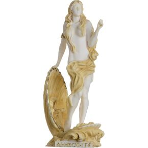 Rising Venus Aphrodite Zeus Daughter Greek Goddess Gold Tone Statue Sculpture 7"