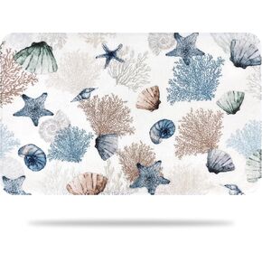 MEHOFOND White Clouds Blue Sky Bath Rugs 20''x32'' Cute White Clouds Bathroom Mats Non-Slip Bath Rug Happy Clouds Bath Mat for Kids Bath Mats Extra Soft Microfiber Bathroom Rugs for Bathroom Decor