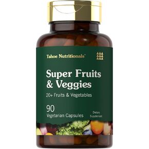 Super Fruits and Veggies Capsules | 90 Count | Vegetarian, Non-GMO and Gluten Free Supplement