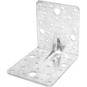 4 Pcs 4" Steel L Angle Brackets 90 Degree Corner Braces with Reinforcing Rib Design Joint Connector for wooden Shelves, Furniture, Timber, 2mm Thickness