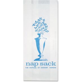 300314 Nap Sack Sanitary Disposal Bags, 4w x 2d x 9h, White, 1000/Carton